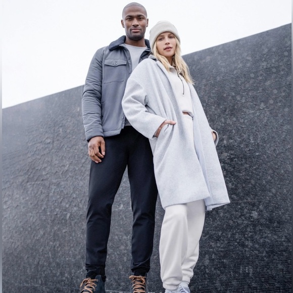 NWT Vuori Soho Melton Trench Women's Wool-Like Jacket Light Heather Grey - Picture 9 of 9